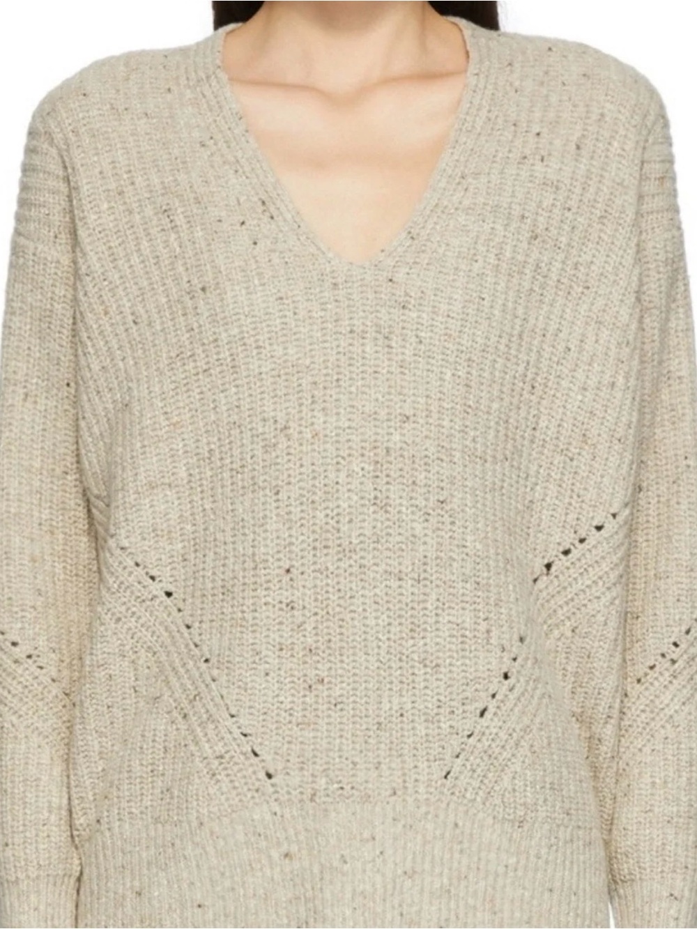 rag & bone Cream V-Neck Knit Sweater